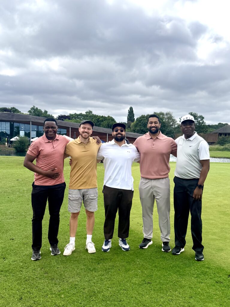 Jabu and playing partners at Richmond Park Prince's Course, June 2026
